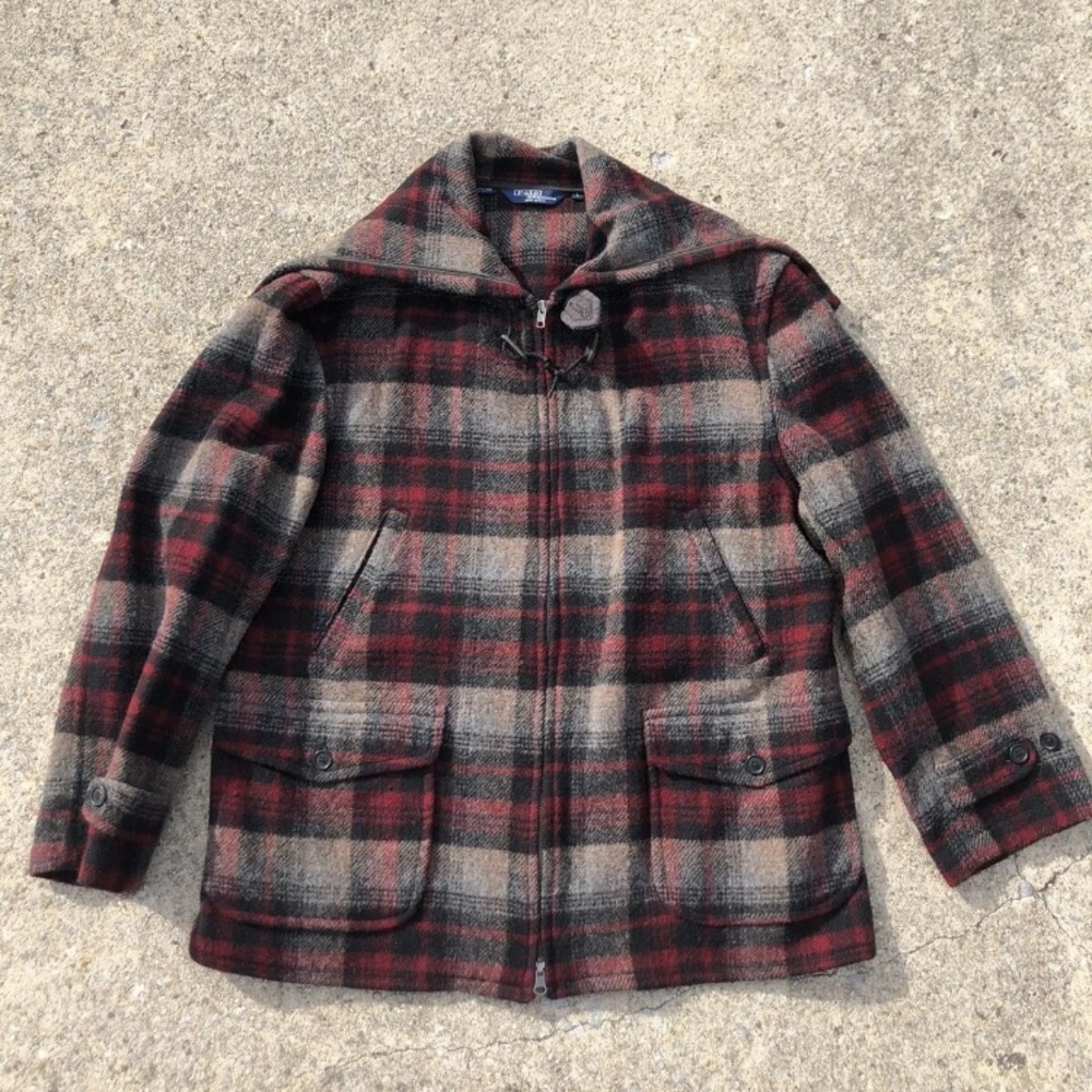 POLO RALPH LAUREN  Split Hooded Wool Coat  (SZ L)